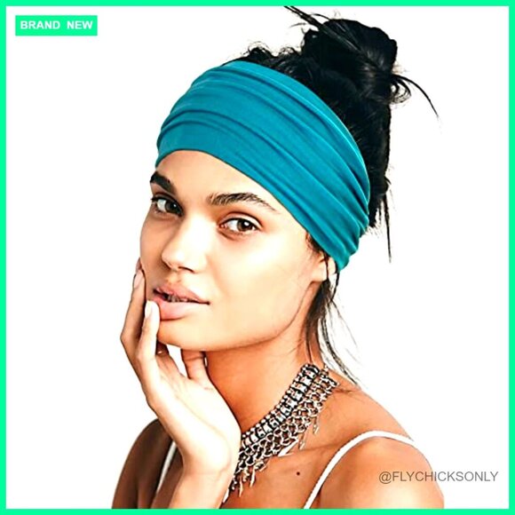 Polyester Spandex Wide Headbands Non-Slip Workout Turban Wrap main image 6